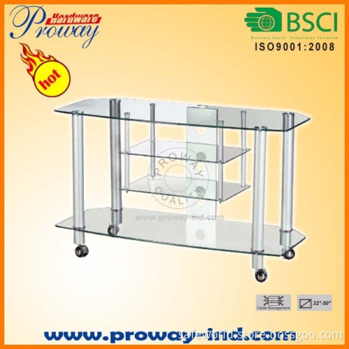 Tempered Glass TV Stand TV Table With 4-Tier Shelves